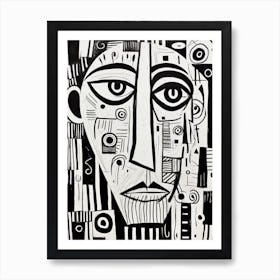 Circle Geometric Face 4 Art Print