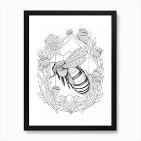 Hibernation Bee 6 William Morris Style Art Print