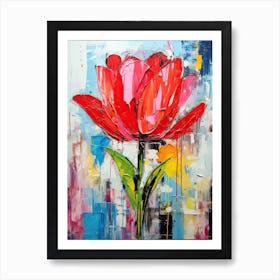 Blossom Dreams: Neo-Expressionist Tulips Art Print