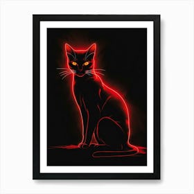 Cat With Glowing Eyes Art Print