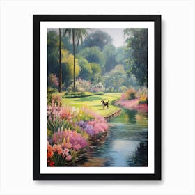 A Painting Of A Dog In Royal Botanic Gardens, Kandy Sri Lanka In The Style Of Impressionism 02 Art Print