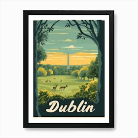 Aihrgdesign A Mid Century Modern Travel Poster For Dublin Art Print