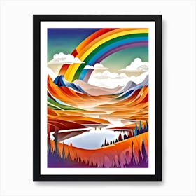 Rainbow In The Mountains 3 Art Print