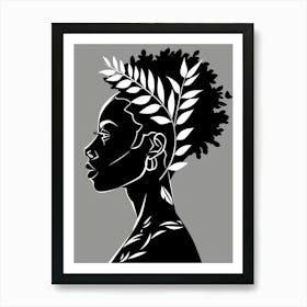 Portrait Of A Woman With Leaves 17 Art Print