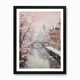 Dreamy Winter Painting Strasbourg France 1 Art Print