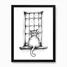 Cat In Window Art Print