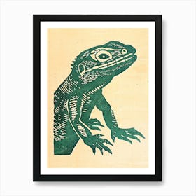 Iguana Bold Block 9 Art Print