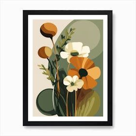 Abstract Flowers In A Vase Art Print