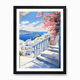 Mykonos Summer Watercolour 6 Art Print