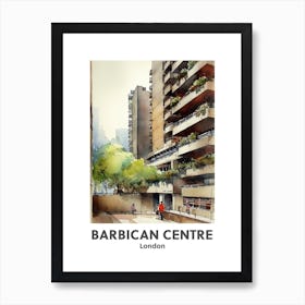 Barbican Centre, London 2 Watercolour Travel Poster Art Print