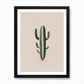 Fishhook Cactus Retro Minimal Art Print