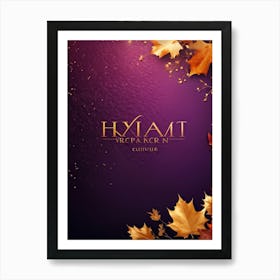 A Gradient Canvas Displaying A Purplish Pink To Gold Splash Against A Lavish Autumn Themed Backgroun (2) 1 Art Print