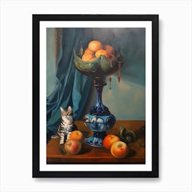 Proteas With A Cat 4 Dali Surrealism Style Art Print