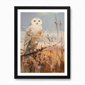 Bird Painting Snowy Owl 1 Art Print