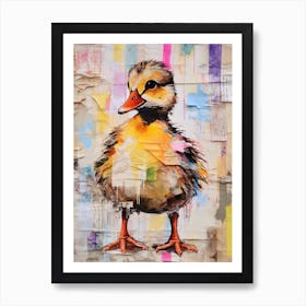 Fun Duckling Collage Mixed Media 1 Art Print