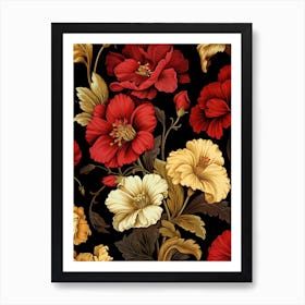 English Primrose 3 William Morris Style Winter Florals Art Print