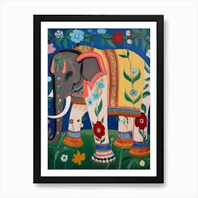 Maximalist Animal Painting Elephant 1 Art Print