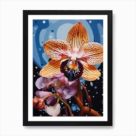 Surreal Florals Orchid 4 Flower Painting Art Print