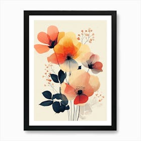 Poppies In A Vase 1 Art Print