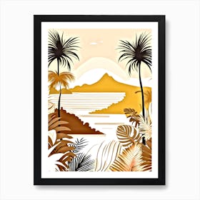 Tropical Landscape With Palm Trees 14 Art Print