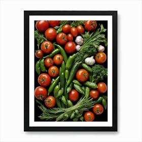 Fresh Vegetables Kitchen Wall Art Art Print