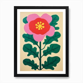 Cut Out Style Flower Art Poppy 5 Art Print