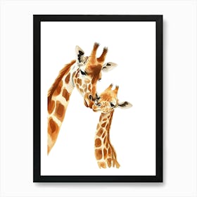 Watercolor Giraffes Kids and Nursery Art Print