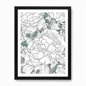 Shirley Temple Peonies 1 Drawing Art Print