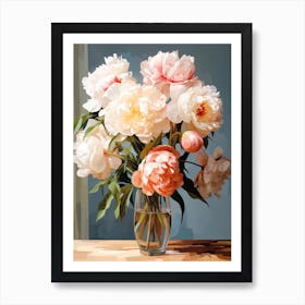 Peony Flower Still Life Painting 2 Dreamy Art Print