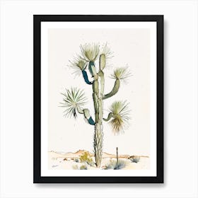 Jaeger S Joshua Tree Minimilist Watercolour  (1) Art Print