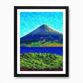 Pico Island Portugal Pointillism Style Tropical Destination Art Print