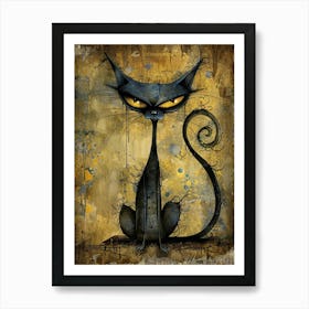 Cat With Yellow Eyes Art Print