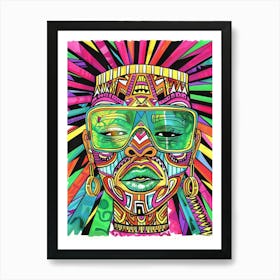 African Woman With Sunglasses Art Print