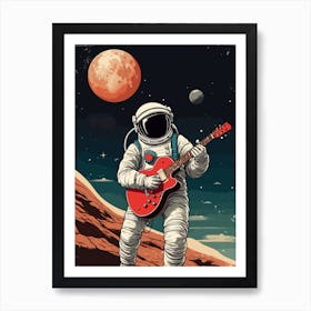 Retro Space Rock Art Print