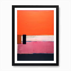 Orange And Red Abstract Painting 3 Art Print