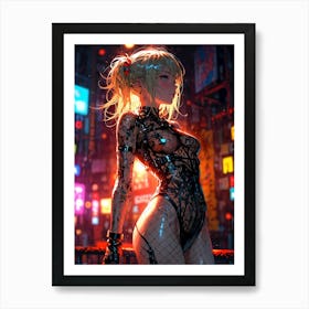 Anime Girl In Lingerie Art Print