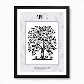 Apple Tree Simple Geometric Nature Stencil 1 Poster Art Print