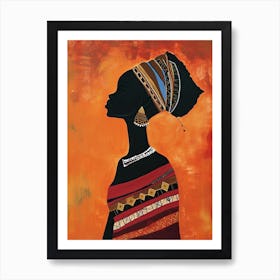 Africa Boho Art; Tribe Woman Art Print