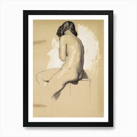 Nude Sitting On A Stool Art Print