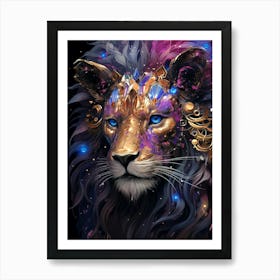 Lion Galaxy Art Print