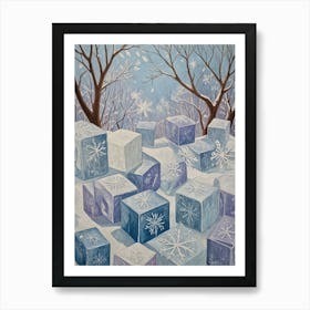 Snow Cubes no2 Art Print