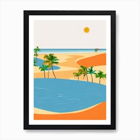 Bavaro Beach Dominican Republic Midcentury Art Print
