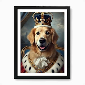 Golden Retriever King Dog Portrait Art Print