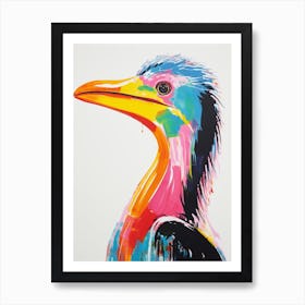 Colourful Bird Painting Cormorant 1 Art Print