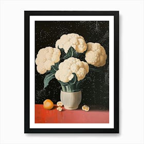 Abstract Cauliflower Art Deco Bouquet Print 3 Art Print