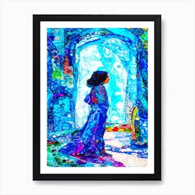 Thought Of The Day - Woman In Blue Art Print