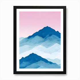 Watercolor Mountains 2 Art Print