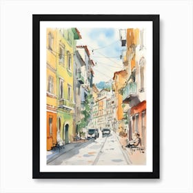 Trieste, Italy Watercolour Streets 1 Art Print