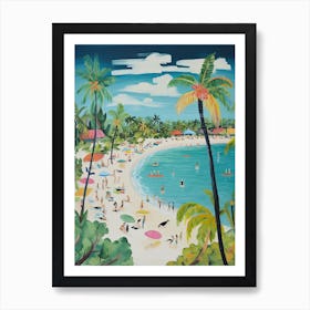 Siesta Key Beach, Florida, Matisse And Rousseau Style 1 Art Print