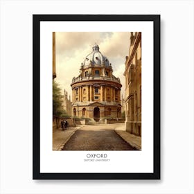 Oxford University 2 Watercolor Travel Poster Art Print